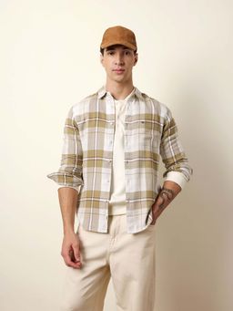 The Bear House - Men Striped Casual Full-Sleeve Shirt