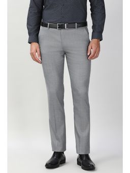 Peter England - Men Grey Formal Trousers