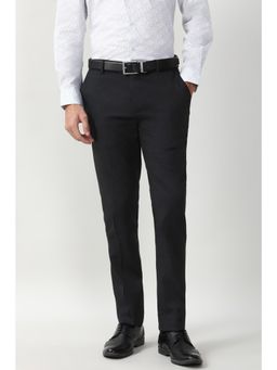 Peter England - Men Black Formal Trousers