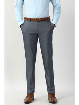 Peter England - Men Grey Formal Trousers