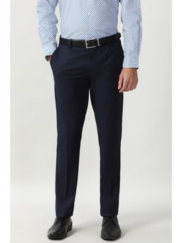 Peter England - Men Navy Blue Formal Trousers