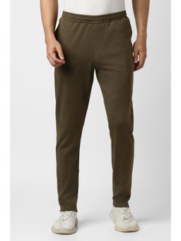 Van Heusen - Men Olive Textured Casual Track Pants