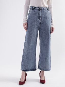 ELLE - Womens Blue Solid Jeans