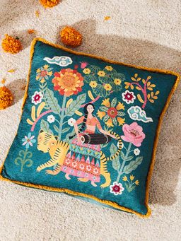 Chumbak - Marigold Gala Cushion Cover (16x16 inches)