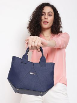 KLEIO - Geometrical Vegan PU Leather Top Handle Satchel Shoulder Handbag For Womens