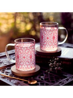 Strokes by Namrata Mehta - Scarlet Symphonies Clear Mugs (Set of 2)