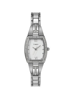 Timex - Main Street Silver-Tone Tonneau Dial Analog Women Bracelet Watch - TW2W95600JQ (M)