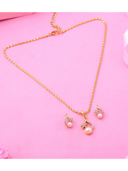 Estele - Gold Plated CZ Elegant Necklace for Women (Set of 2)