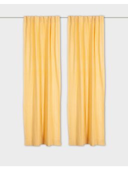 Fabindia - Yellow Anandi Cotton Room Darkening Woven Curtain-Long Door