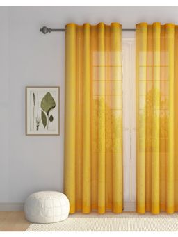 Fabindia - Yellow Eesha Cotton Semi Sheer Chanderi Curtain-Window