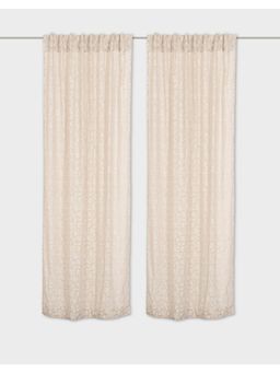 Fabindia - Beige Heer Cotton Semi Sheer Cutwork Curtain-Door