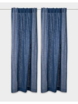 Fabindia - Blue Enakshi Cotton Room Darkening Woven Curtain-Long Door