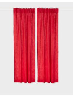 Fabindia - Pink Nalika Cotton Room Darkening Woven Curtain-Window