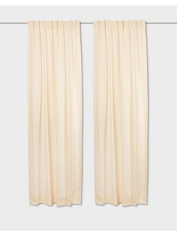 Fabindia - Off White Cotton Room Darkening Woven Curtain-Window