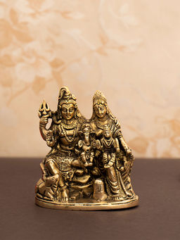 DecorTwist - Brass Superfine Shiva Parivar Murti Shiva Family Idol