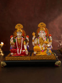 DecorTwist - Lord Ganesha And Lakshmi Idol For Home & Office