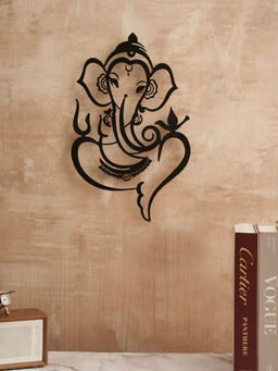 DecorTwist - Ganesh Ji Wall Art - Black