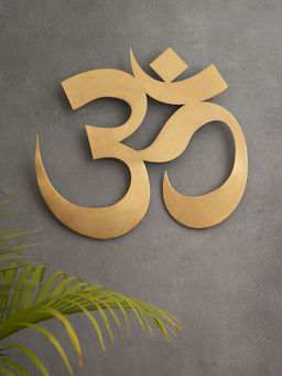 DecorTwist - Om Metal Wall Art - Gold