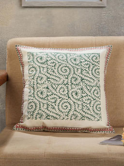 Fabindia - Green Gulbagh Hand Block Cotton Printed Cushion Cover