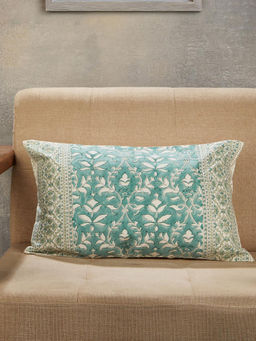 Fabindia - Blue Gulbagh Hand Block Cotton Printed Cushion Cover (30X50)