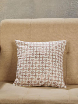 Fabindia - Pink Gulab Hand Block Cotton Printed Cushion Cover (30X30)