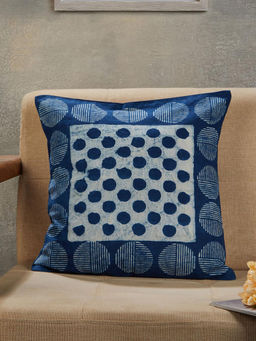 Fabindia - Indigo Roshan Dabu Cotton Printed Cushion Cover
