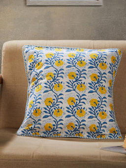Fabindia - Blue Cabana Cotton Printed Cushion Cover