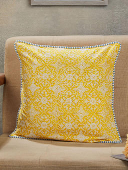 Fabindia - Yellow Cabana Cotton Printed Cushion Cover