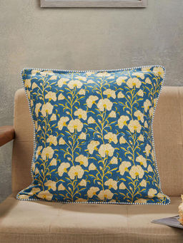 Fabindia - Blue Cabana Cotton Printed Cushion Cover