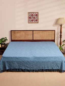 Fabindia - Blue Sangam Woven Cotton Bed Cover