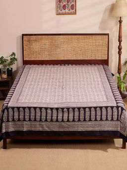 Fabindia - Black Bagh Cotton Printed Bed Cover