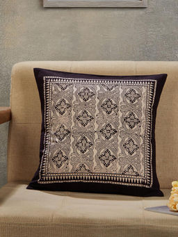 Fabindia - Black Bagh Cotton Printed Cushion Cover