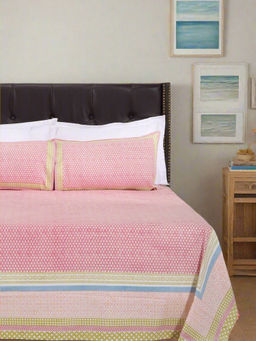 Shahenaz - Samaira Geo Cotton Bedsheet with 2 Pillow Covers (Queen)