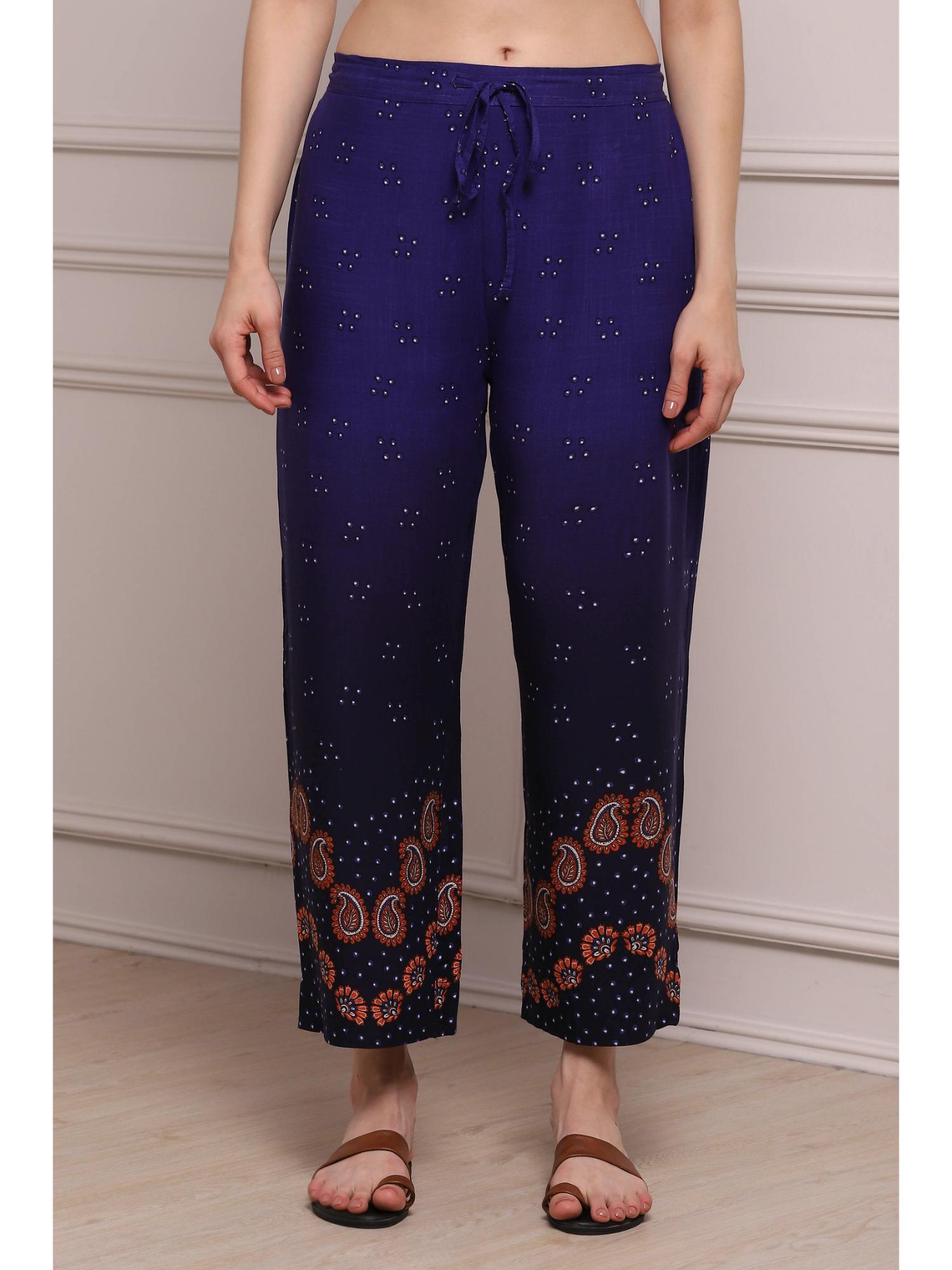 biba Navy Blue Printed Palazzo-picture-41