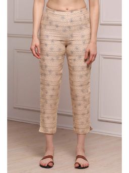 Biba - Beige Printed Pant