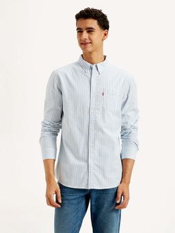 Levi's - Blue Men's Striped Slim Fit Shirt
