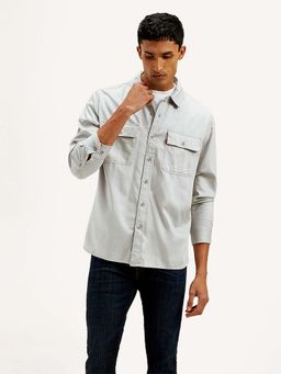 Levi's - Grey Men's Solid Slim Fit Shirt