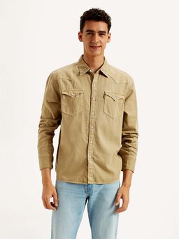 Levi's - Khaki Men's Solid Slim Fit Shirt