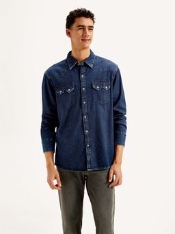 Levi's - Blue Men's Solid Slim Fit Shirt