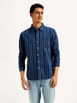 Levi's - Blue Men's Striped Slim Fit Shirt