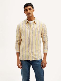 Levi's - Yellow Men's Striped Slim Fit Shirt