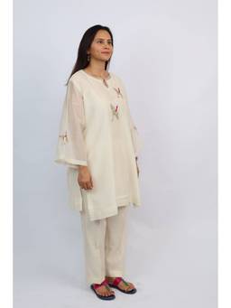 Sunehra Gota - Bagula Ivory Kurta