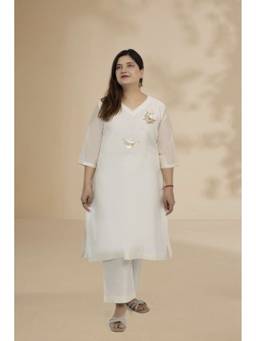 Sunehra Gota - Naya Bagula Ivory Kurta