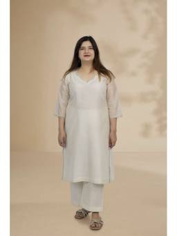 Sunehra Gota - Embroidered Ivory Kurta