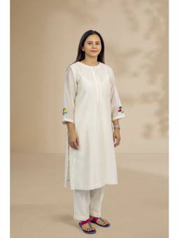 Sunehra Gota - Guldasta Ivory Kurta