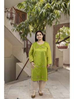 Sunehra Gota - Chidiya Green Kurta
