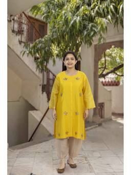 Sunehra Gota - Chidiya Yellow Kurta