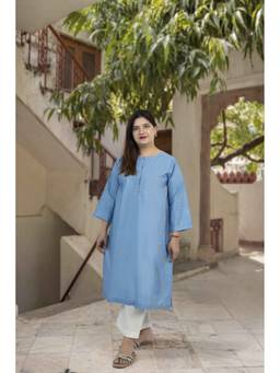 Sunehra Gota - Kalidar Booty Blue Kurta