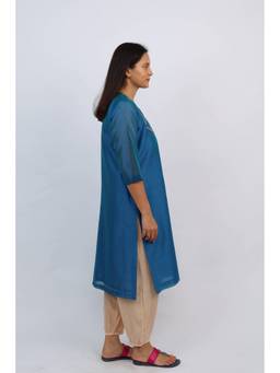 Sunehra Gota - Sitara Ghada Gala Turquoise Kurta