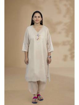 Sunehra Gota - Naya Mor Boota Silver Kurta